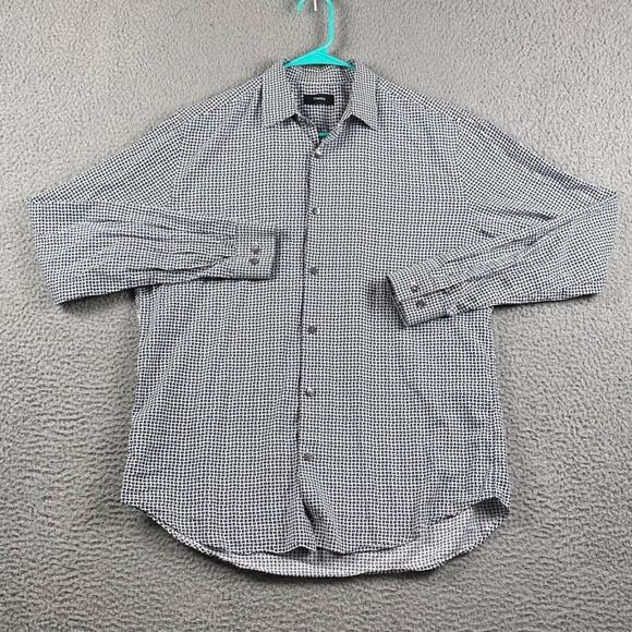 Theory Button Up Shirt Men's Medium Geometric Print Preppy Causal Formal Outdoor - Picture 3 of 10